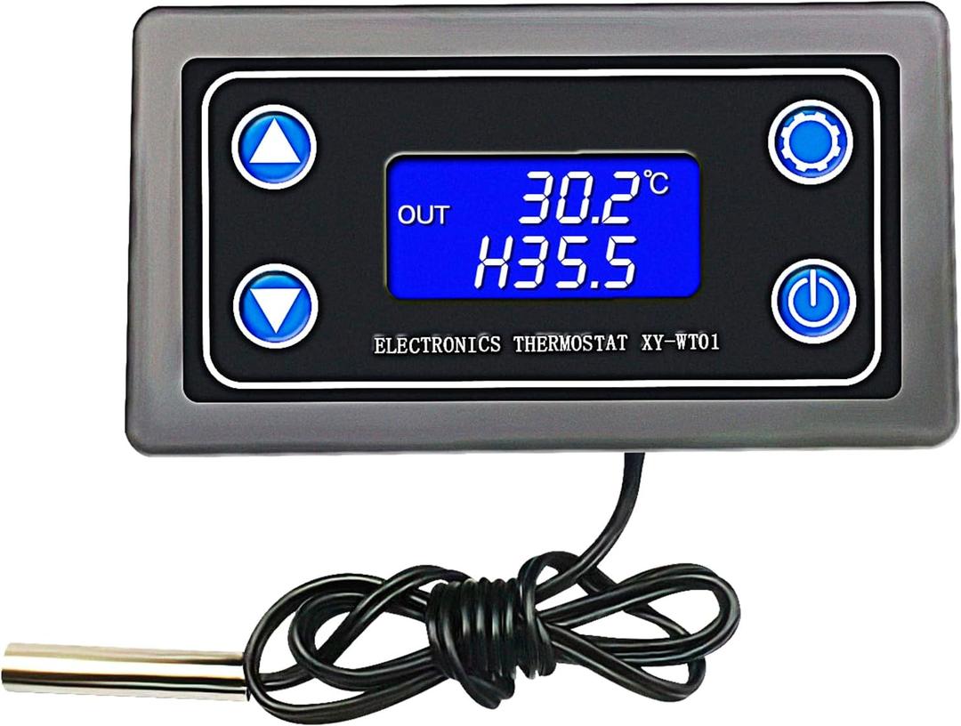 DC 12V Electronic Temperature Controller Programmable -50 to 110 Degree Celsius Heating/Cooling Thermostat Control Switch Module