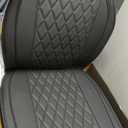 MotorBox Car Seat Covers - Ranch Leatherette Faux Leather Black Seat Covers for Car - Diamond Stitched Cushioned Seat Protectors for Automotive Accessories, Trucks, SUV, Car - Two Front Covers