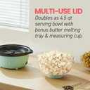 Elite Gourmet EPM145M 18-cup Hot Oil Stirring Popcorn Popper w/Measuring Cap & Reversible Serving Bowl & Butter Melting Tray, Great for Parties, Movie Night, Anytime Snack, Safety ETL Approved, Mint