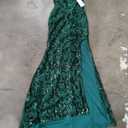 Women's Sparkly Prom Dresses 2025 Long Spaghetti Strap Mermaid Evening Gown with Slit Sexy Open Back Formal Bridesmaid Dress 4