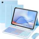 Keyboard Case for Samsung Galaxy Tab A11+ Plus / A9+ Plus 11 Inch, Lightweight Mouse Detachable Backlit Keyboard, Slim Stand Tablet Case with Pen Slot (Blue, A11+ Plus / A9+ Plus Case with Keyboard)