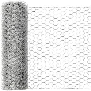 Chicken Wire Mesh, 15.75IN x 49.17FT Hexagonal Galvanized Steel Chicken Wire Fence, Metal Poultry Wire Netting for Chicken Coop Rabbit Dogs Barrier