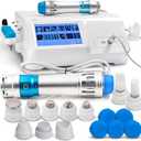 Shockwave Therapy Machine, ESWT Shock Wave Therapy Device with 10 Heads & 12 Modes, Adjustable Acoustic Wave Therapy Equipment for Muscle Relaxation, Sports Recovery and Professional Body Care, White
