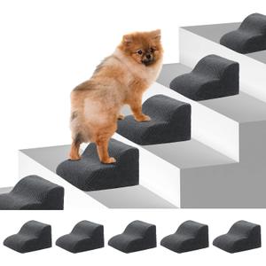 MABOZOO Dog Ramp for Stairs, 2-Step Dog Stair Helper for Any Staircase, Non-Slip Pet Steps with Low Angled, Ramps for Small, Elderly Injured Doggy Cat