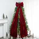 Christmas Tree Topper Bow67x16 Inch Velvet Extra Large Room Decor Ribbon Bow for Wedding Engagement Birthday PartyGiant Xmas Bow Decorations for Home Wreath Door Wall(Burgundy)