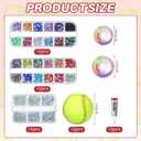 Bling Bedazzling Rhinestones Softballs DIY Craft Kit, Include 3 Pcs 9 Inch Softballs Multicolor Flatback with Tweezers Jewelry Glue Gift for Boyfriend Lover (Fluorescent Green)