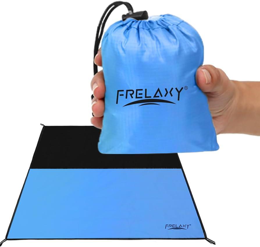 Frelaxy Pocket Picnic Blanket, Waterproof Blanket for Beach Festival | Lightweight compact design, Multi-use outdoor blanket, Waterproof & sandproof material, Easy to carry, Picnic, Camping, Size 67x55