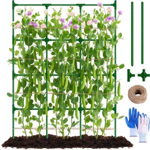 Pea Trellis, Trellis for Peas, 47" L x 65" H Tall Expandable Pea Trelli for Raised Bed Garden, Sturdy Garden Trelli for Beans, Peas & Other Climbing Vegetables