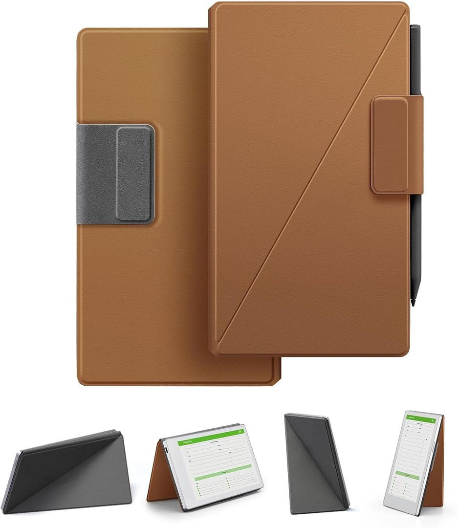 Ayotu Case for Remarkable Paper Pro Move 7.3" with Multi-Angle Stand, 1:1 Fit Smart Folio Cover with Auto Wake/Sleep | PU Leather Cover | Microfiber Lining | Strong Magnet(D-Leathers Brown)