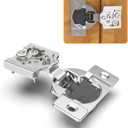 Chibery 10 Pack 5/8" Overlay 4D Soft Close Concealed Hinges for Face Frame Door, Adjustable Closing Speed, Smooth Slow Self Close Hinges, Satin Nickel, 105 Open Angle Stainless Steel Cabinet Hinges