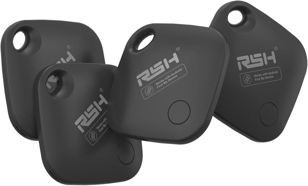 Air Tracker Tag for Android 4 Pack Luggage Tracker Tags Works with Google Find Hub App(Not for iOS) Bluetooth Tracker Key Finder and Item Locator for Luggage, Backpack, Suitcases, Replaceable Battery