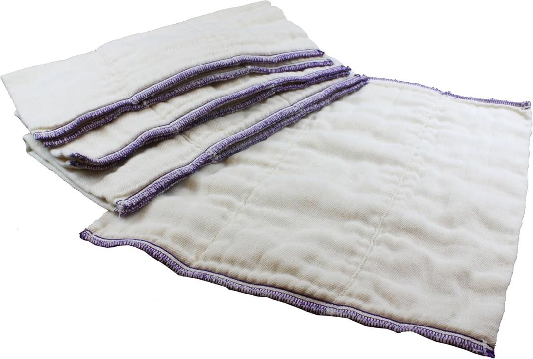 OsoCozy Better Fit Unbleached Prefold Cloth Diapers -100% Cotton, Gauze Weave, Sized for Tri Folding - Size 1 - (Infant 4x8x4 Fits 6-16 lb.) - 1 Dozen
