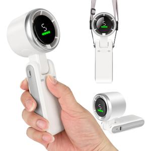 Portable Handheld Turbo Fan for Travel - 5 Gear Wind, Up to 12 Working Hours, 3-IN-1 Handheld Mini Fan with Air Turbo Tech Cooling, Perfect Personal Rechargeable Pocket Fan for Outdoor Activities