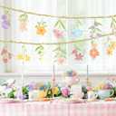 2PCS Wildflower Garland Banner, Wildflower Party Decorations Floral Grland for Baby in Bloom Baby Shower Bridal Shower Spring Tea Party Wild One Birthday Easter Mother's Day Decorations