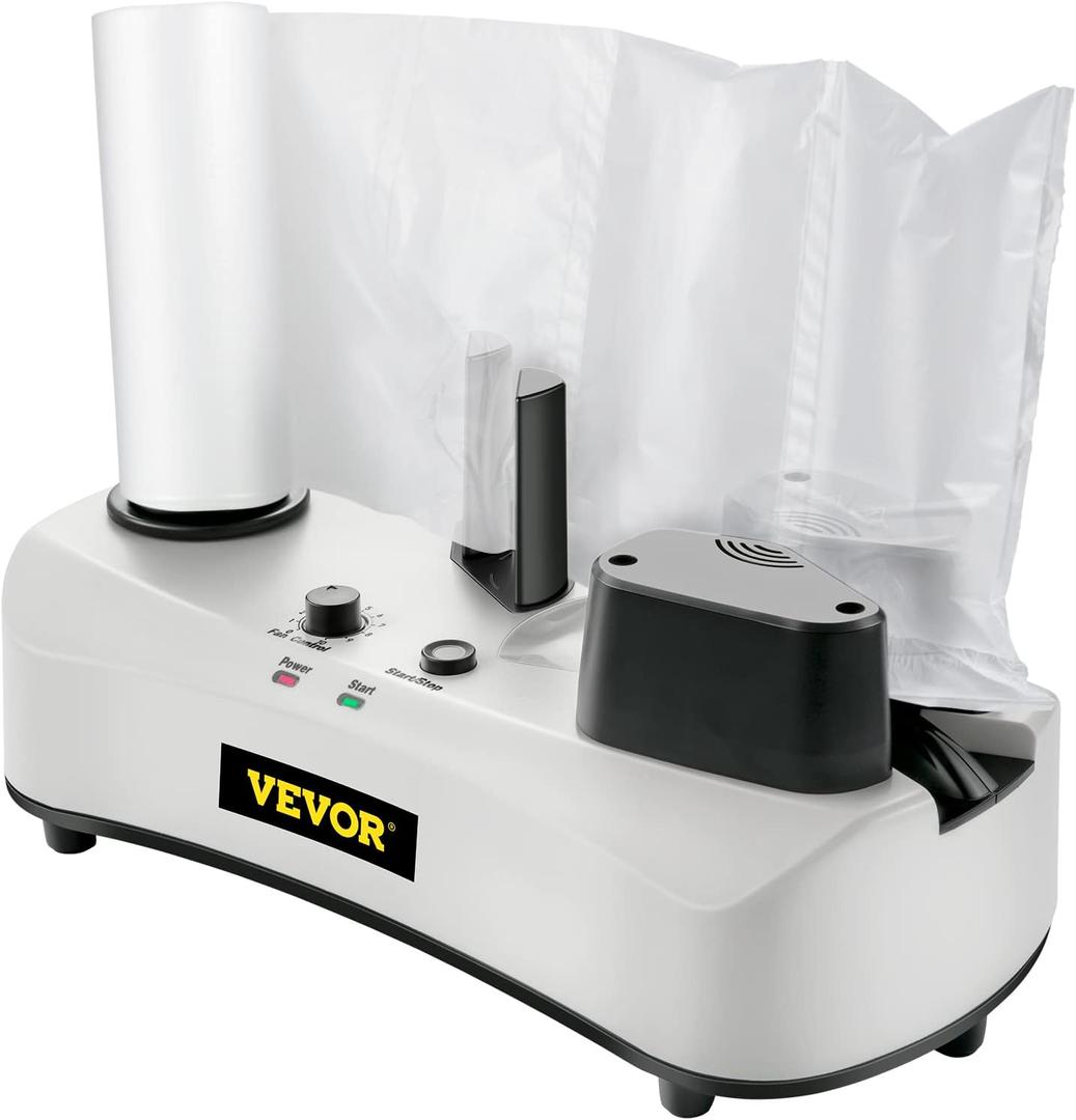 VEVOR Air Cushion Machine, Sealing Speed 7.2-7.8 ft/min Air Pillow Machine, 110V Air Pillow Packaging Machine, Portable Air Cushion Wrap Machine for Inflatable Packaging+164 ft/50 m Test Film