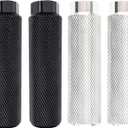 Zelerdo 2 Pairs Aluminum Alloy Bike Pegs for Mountain Bike Cycling Rear Stunt Pegs Fit 3/ 8 inch Axles (Pure Black and Silver, 100x28 mm)