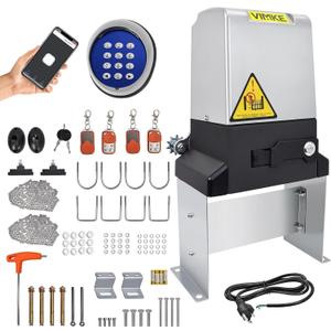 4400lb WiFi Sliding Gate Opener Smart App Control,750W Automatic Sliding Gate Opener with 4 Remote Controls,Electric Slide Gate Operator with Wireless Keyboard for Driveway Gates Up to 40ft