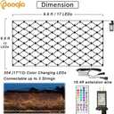 Pooqla Color Changing Christmas Net Lights, 9.8x6.6 ft 204 LED RGB Net Mesh Lights Outdoor with Remote, Bush Net Light Connectable Plug in for Xmas Tree, Gazebo, Garden, Indoor, Christmas Decorations