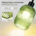 COTTHOS Glass Floor Lamp for Living Room, Modern Standing Lamp with Ribbed Glass Lampshade Marble Base, 68” Tall Lamp with Remote Control and Pedal Switch for Bedroom(6000K LED Bulb Included)