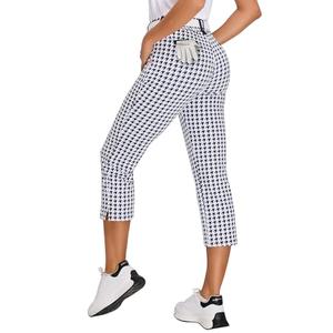 Soneven Women's Pants Ankle 7/8 Golf Pants 5 Pockets Stretchy Travel Pants for Work Business Casual, Large, Black Chippendale