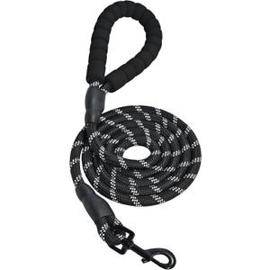 Amazon Basics Round Dog Leash, Heavy Duty, Durable Rope for Small, Medium, and Large Dogs, Lightweight Design for Walking, Training, and Outdoor Activities, Black, 6 Ft