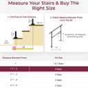 CR Fence & Rail 2-3 Step Stair handrail, Perfect for Hand Rails for Outdoor Steps, Indoor Staircase handrail & Porch, Deck, and Balcony for Seniors, with 40" Top Rail