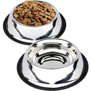 Estilo Stainless Steel Dog Bowls, 32 Oz (Set of 2)