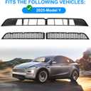 Grille Mesh Insert for Tesla New Model Y Juniper 2025-2026, Front Air Inlet Vent Grille Cover Guard with Insect Protection, Replacement for Model Y Accessories Detachable Black