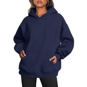 Trendy Queen Womens Oversized Hoodies Fleece Sweatshirts Fall Fashion Pullover Sweaters Winter Clothes (Medium, Navy)
