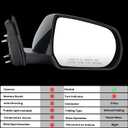 Right Passenger Side Mirror Compatible with 2013 Cadillac ATS Right Side Rear Door Mirror with Heated Manual Folding Power Glass w/o Signal Light w/o Puddle Lamp Black GM1321550 22835036, R-5 Pins