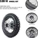 90/100-14 3.00-14 Tire Tube,14" Rear 15mm Axle Rim Wheel With Brake Rotor and 428 41T Sprocket For 110cc pit bike Apollo 125CC SSR 150 cc Tao Kayo TSD 110 TD 125