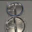 Stainless Steel Toddler Plate with Suction, 9 Divided Plates with Removable Silicone Sleeves for Kids, Non Toxic & BPA Free | Non Slip | Unbreakable Baby Snack Dishes Set of 2, Blue & Gray