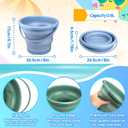 Dilabnba Collapsible Beach Buckets Set Toys, Easter Eggs Buckets, 3PCS 2.5 L Portable Silicone Foldable Pails for Camping Sandbox Garden Beach Party Fishing