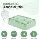 Ice Cube Mold Tray Novelty - Silicone Ice Cube Tray with Large Thick Fun Shapes for Perfect Whiskey Cocktails, Brandy & Juice Beverages! (green)