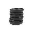 roro Handmade Small Ceramic Sauce | Butter Bowls, Round Shape, 3-Inch Diameter, Semi-Matte Black Finish, Set of 6