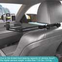 Car Headrest Camera Holder,2-Stage Aluminum Alloy Extension Foldable Arm, Double 1/4"-20 Threaded Screw Compatible with GoPro/Insta 360 / DJI OSMO Pocket3 / Mevo Start/DSLR/iPhone