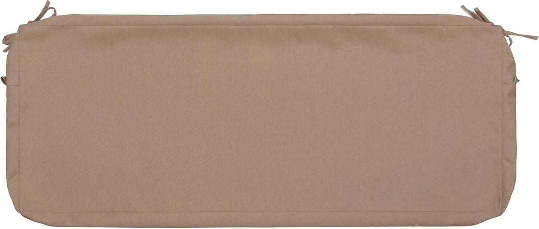 Magpie Fabrics Patio Bench Loveseat Cushion Covers (Replacement Cover only, No Insert!), Waterproof Fade Resistant Swing Cushion Slipcover with Ties(42x18x3 Inch, Khaki)