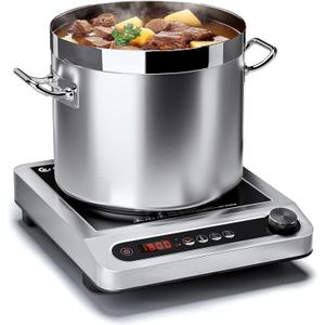 Induction Cooktop, 1800W Commercial Induction Burner, 7.3 Heating Coil Professional Countertop Stove Burner, Hot Plate 3 Hours Timer, 18 Levels Temperature & Power