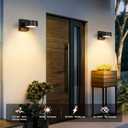 Fire Wolf Aluminum LED Outdoor Wall Light, Modern Black 3000K Outdoor Wall Sconce, Waterproof Front Door Down Light Wall Mount, Exterior Lighting Fixtures for Entrance, Hallway, Garden, Porch, Patio