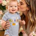 UNICOMIDEA Unisex Baby Letter Print Outfit Snaps Cotton Romper 0-12M | Newborn Boy Girl Bodysuit, Easy Diaper Snaps, Soft Cotton, Baby Birthday Gift (Gray)