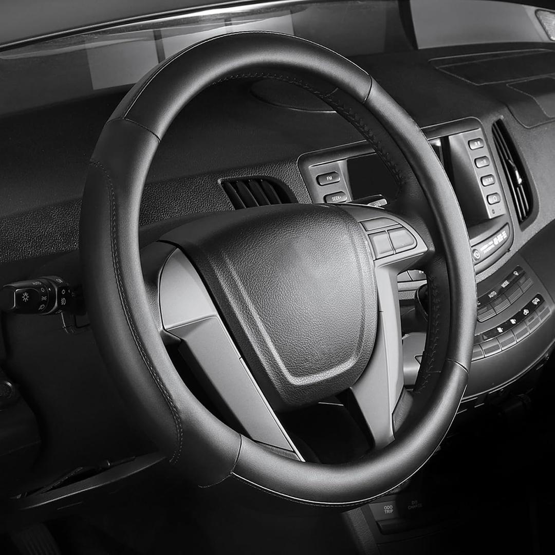 SEG Direct Steering Wheel Cover 14-14.25 inch Heavy-Duty, Black