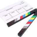3 x Movie Film Video Clapboard irector's Cut Action Scene Clapper Board,Movie Theme Party Decorations - Black/Colorful, 11.8x10.6 inches (Acrylic Material)