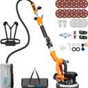 Drywall Sander, 1000W Popcorn Ceiling Removal Tool, Automatic Drywall Sander with Vacuum Dust Collection, LED Light, 6 Variable Speed 800-2200RPM, Foldable & Extendable Handle,15Pcs Sanding Discs