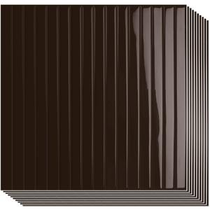 10-Sheet Upgraded Thick Peel and Stick Kitchen Backsplash Tiles,Waterproof Premium Self-Adhesive Wall Tile Stick on Backsplash for Kitchen,Bathroom and Fireplace(Brown,12"12")