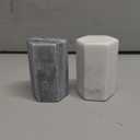 GoCraft Salt and Pepper Shakers Set | Handcrafted White & Black Marble Spice Shakers for Kitchen & Dining Table | Elegant Seasoning Dispenser | Heavy & Durable Stone Salt Pepper Holders (weighs 1 lbs)