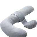 Momcozy Original F Shaped Pregnancy Pillow with Air Layer Cover, Grey