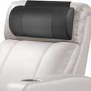 Non-Slip Neck Pillow for Recliner-Adjustable and Removable Leather Recliner Pillow-Neck Pain Relief Support Head Pillow for Travel Home Recliner Sofa Armchair(Black)