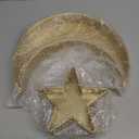 2 Pcs Eid Mubarak Moon Star Dinner Plate Tray Ramadan Serving Tray Muslim Islamic Dessert Trays Pastry Tableware Dessert Food Storage Container Display Holder for Party, Gold