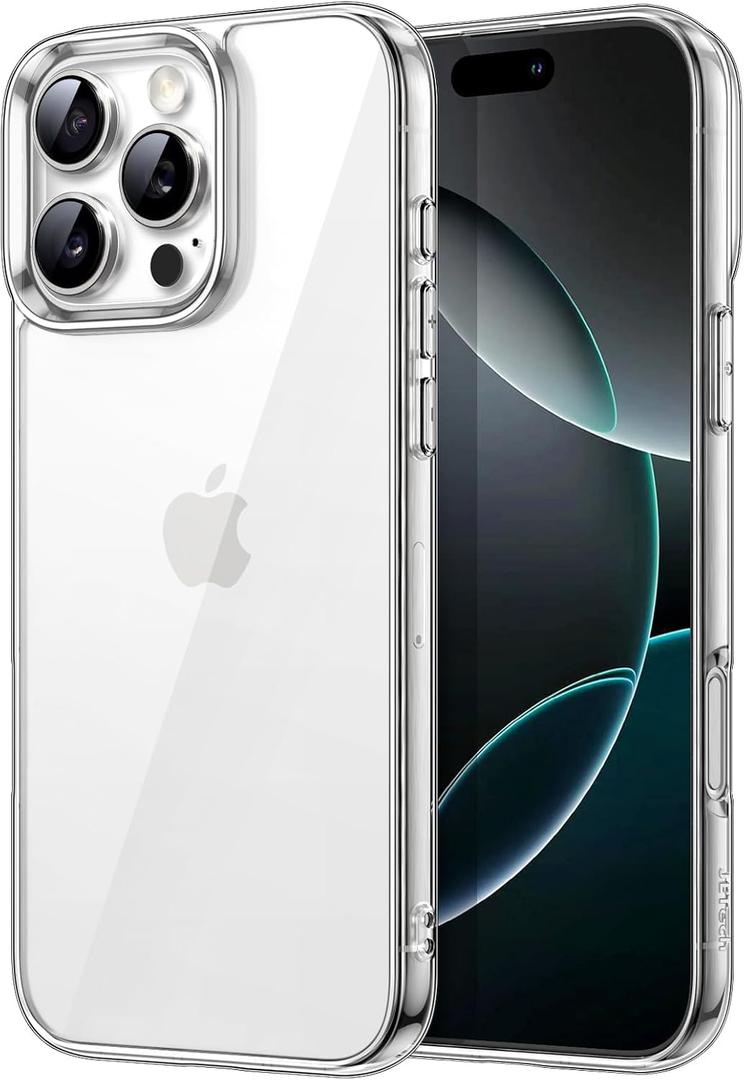  Case for iPhone 16 Pro 6.3-Inch, Non-Yellowing Shockproof Phone Bumper Cover, Anti-Scratch Clear Back (Clear) (Clear)