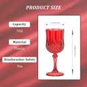 7OZ Plastic Wine Glasses, Reusable Vintage Goblets Unbreakable Drinking Glasses Crystal Water Cups Champagne for Wedding, Parties (48, Red)
